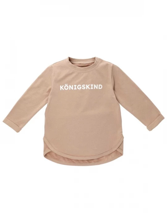 Foto van product Baby Sweets Shirt 'Königskind' donkerbeige / wit