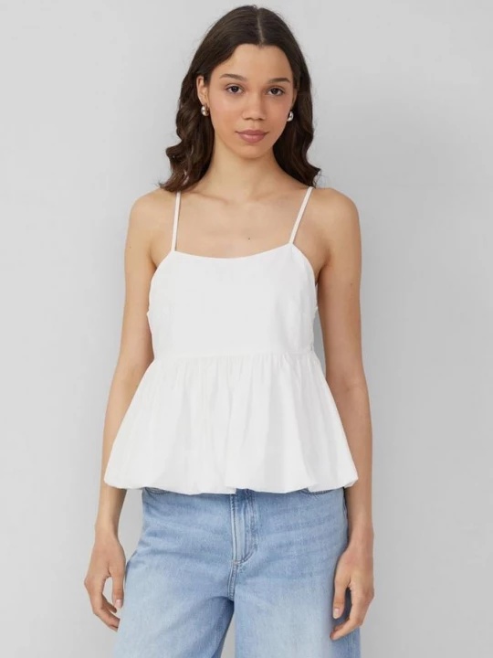 Foto van product Babydoll blouse top | QS x Sarah & Tini wit