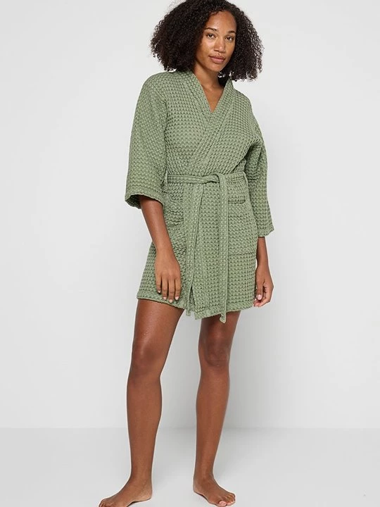 Foto van product Badjas BIANCOPERLA olijfgroen