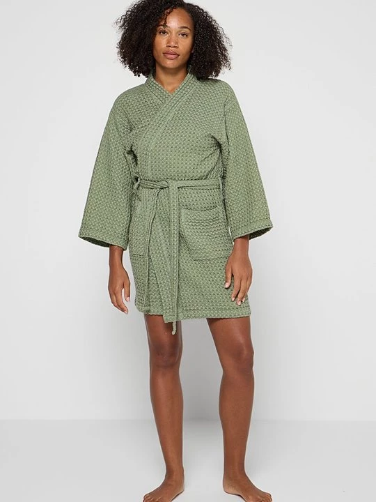 Foto van product Badjas BIANCOPERLA olijfgroen