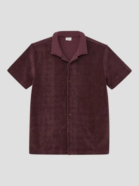 Foto van product Badstof shirt met korte mouwen en knoopsluiting s.Oliver rood