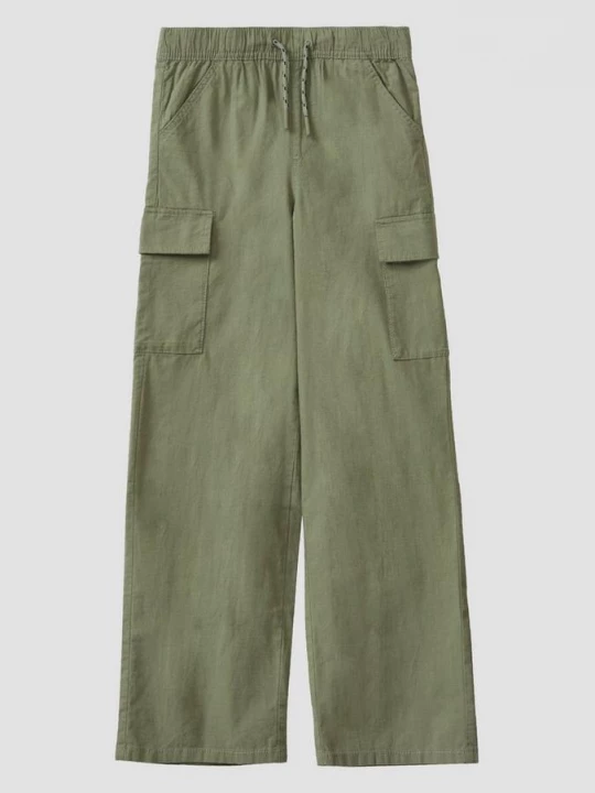 Foto van product Baggy broek met linnen look in een relaxed fit s.Oliver olijfgroen