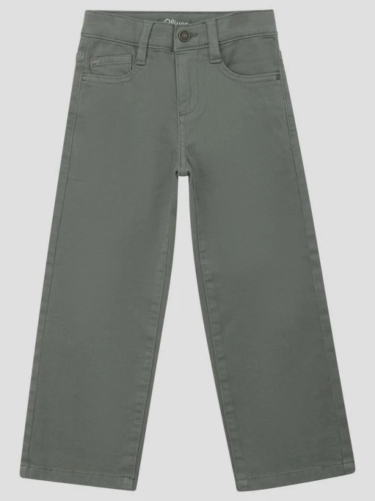 Foto van product Baggy / Relaxed Fit / Halfhoge / Wijde pijpen broek s.Oliver olijfgroen