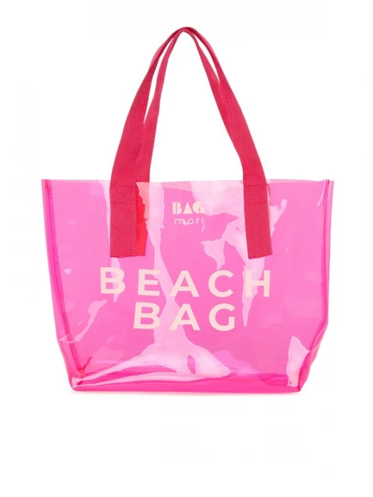 Foto van product Bagmori Strandtas fuchsia / wit