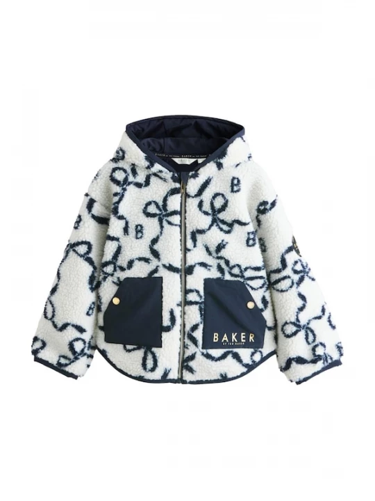 Foto van product Baker by Ted Baker Fleece jas donkerblauw / wit