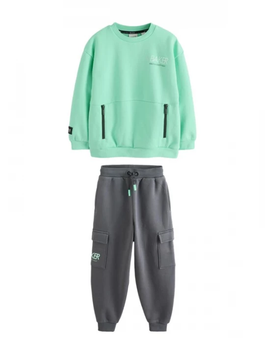 Foto van product Baker by Ted Baker Joggingpak basaltgrijs / pastelgroen / lichtgroen / zwart