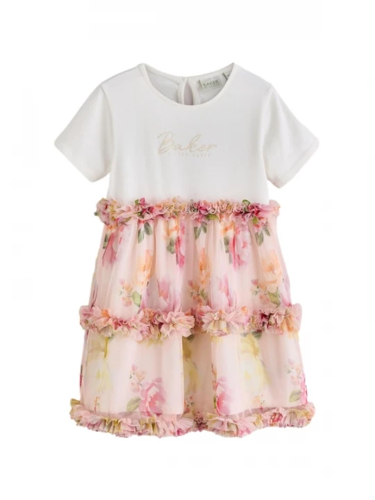 Foto van product Baker by Ted Baker Jurk geel / pink / rosa / wit