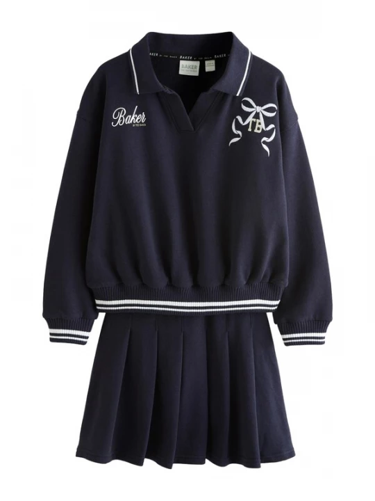 Foto van product Baker by Ted Baker Set 'Varsity' lichtbeige / navy / wit