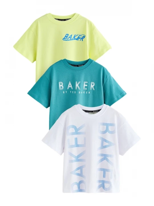 Foto van product Baker by Ted Baker Shirt blauw / cyaan blauw / limoen / wit