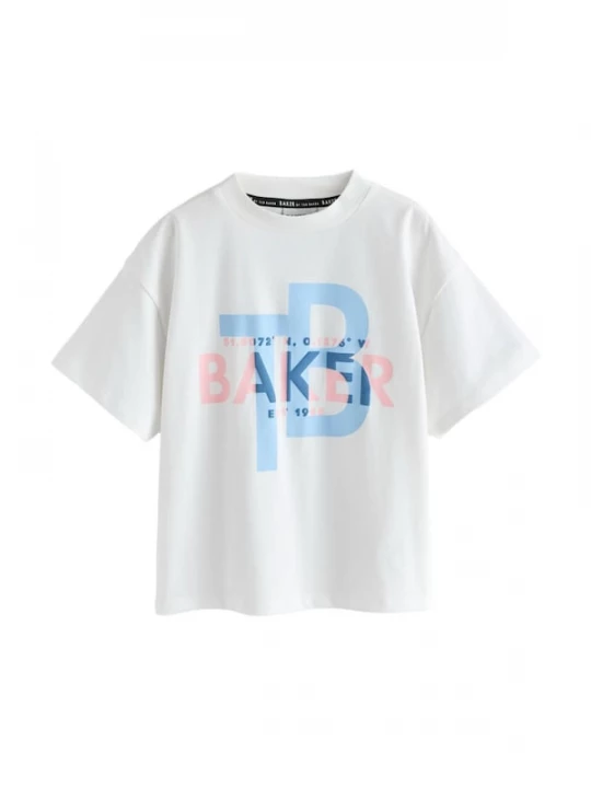 Foto van product Baker by Ted Baker Shirt enziaan / pastelblauw / oudroze / wit