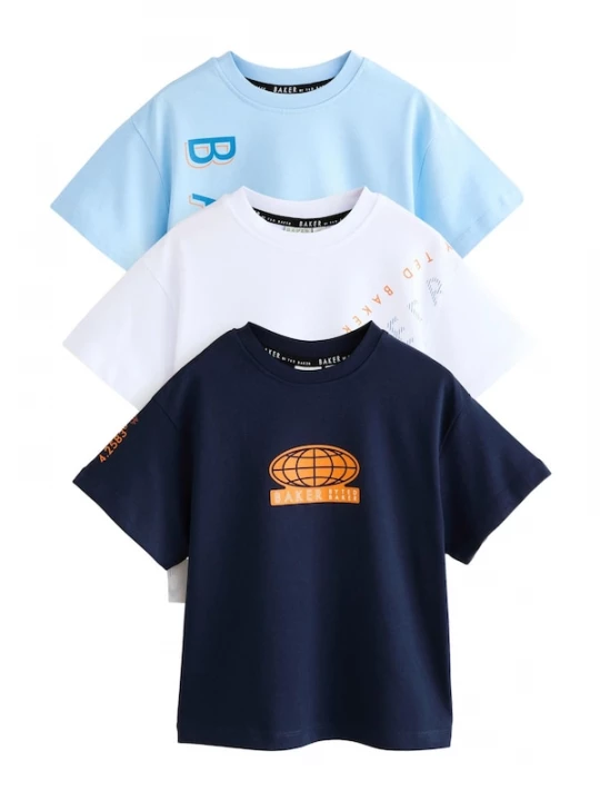 Foto van product Baker by Ted Baker Shirt navy / lichtblauw / oranje / wit