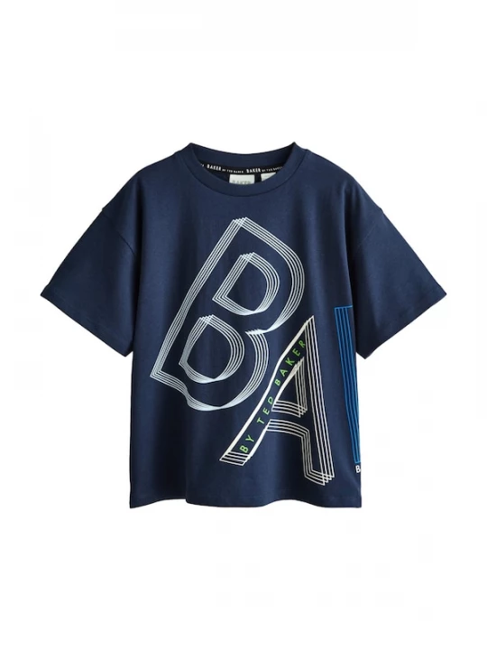 Foto van product Baker by Ted Baker Shirt navy / royal blue / koningsblauw / neongroen / wit