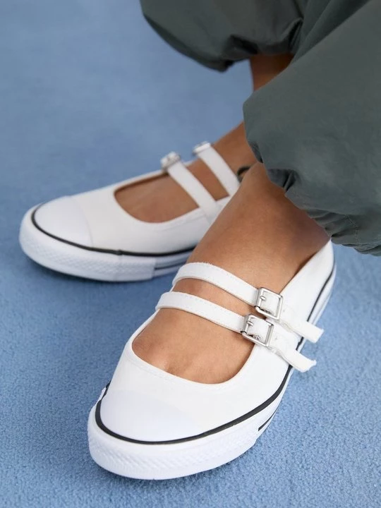 Foto van product Ballerina's met enkelbandjes Converse wit