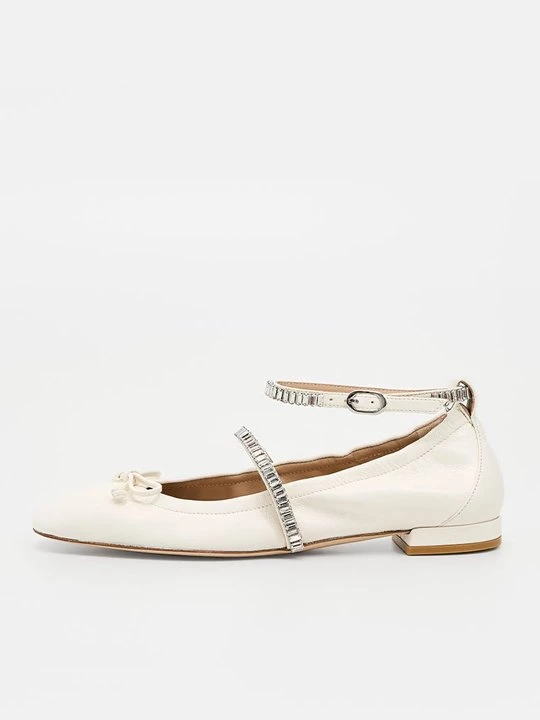 Foto van product Ballerina's met enkelbandjes Stuart Weitzman wit