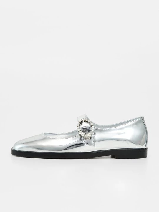 Foto van product Ballerina's met enkelbandjes Stuart Weitzman zilverkleurig