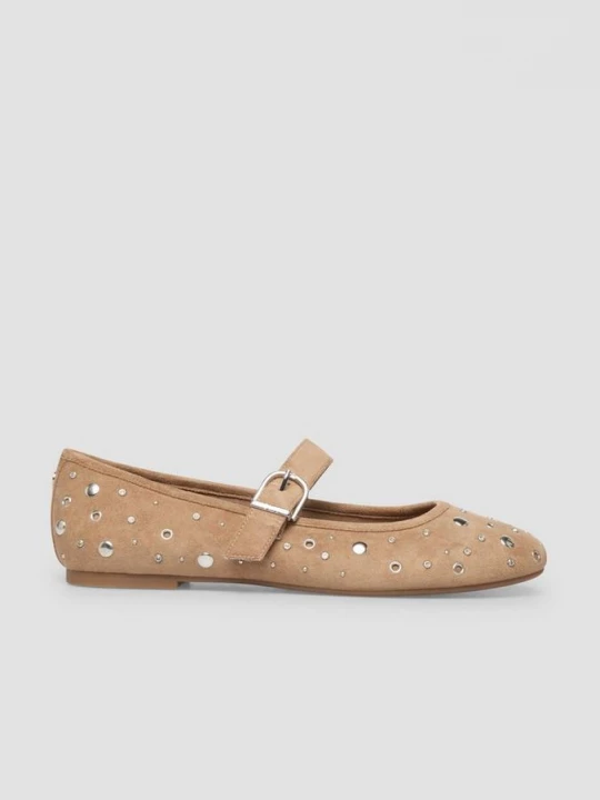 Foto van product Ballerina's van leer met studs s.Oliver beżowy