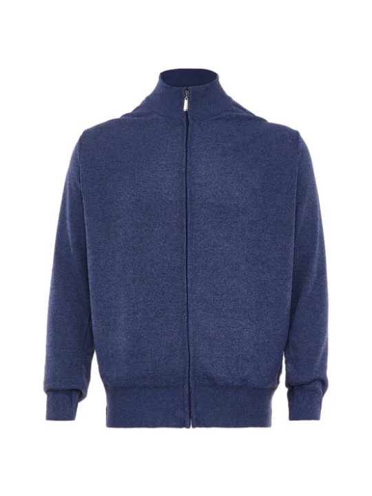 Foto van product baradello Gebreid vest blauw gemêleerd