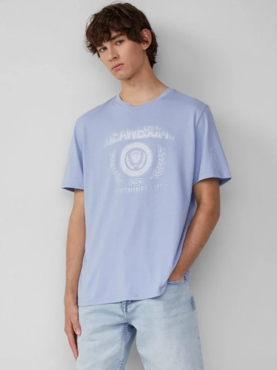 Foto van product Basic T-shirt met print QS blauw