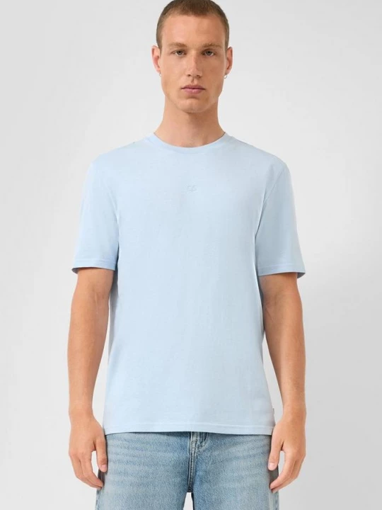 Foto van product Basic T-shirt met ronde hals en logoprint QS blauw