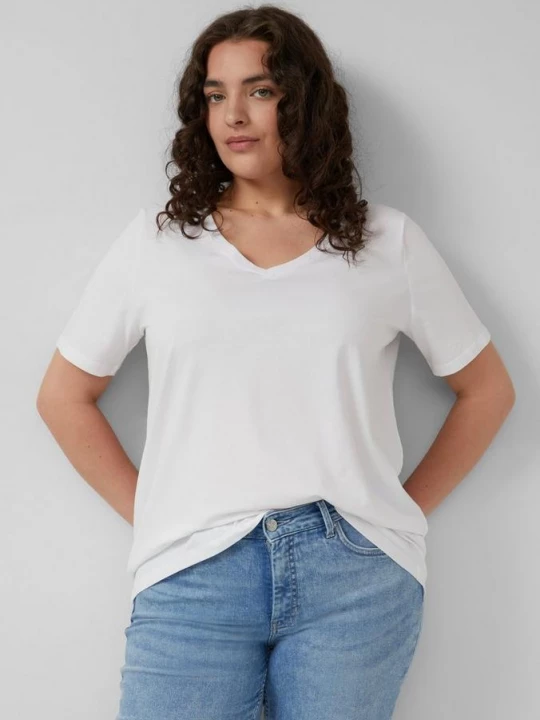 Foto van product Basic T-shirt met V-hals s.Oliver wit