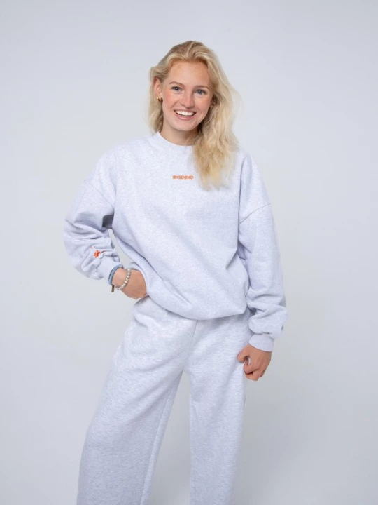 Foto van product BAYSIDE BOUND Oversized trui 'THE DOGLOVER UNISEX OVERSIZE SWEATER' lichtgrijs