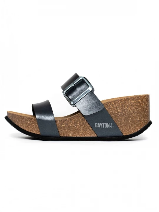 Foto van product Bayton Muiltjes 'Newcastle' bruin / zwart