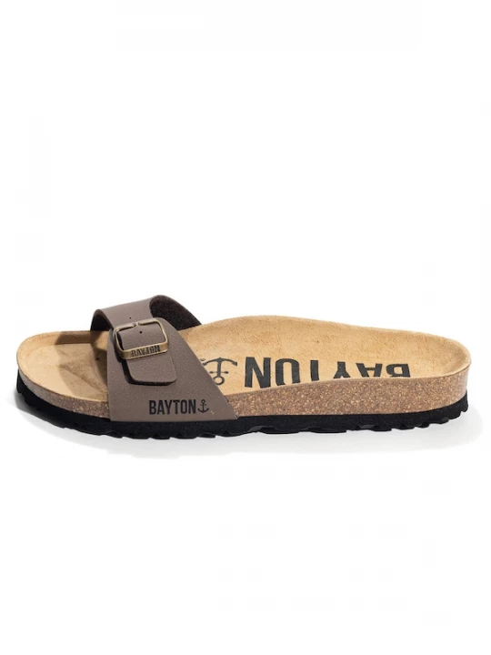 Foto van product Bayton Muiltjes 'ZEPHYR' taupe / zwart