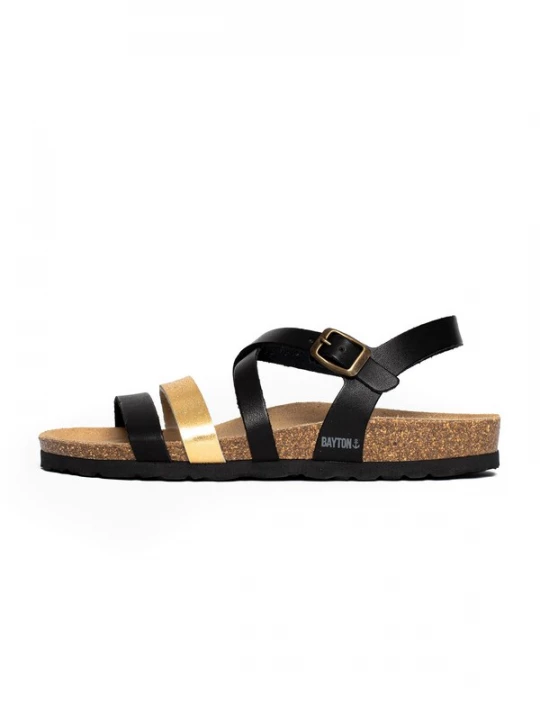Foto van product Bayton Sandalen met riem ' Gerone' goud / zwart