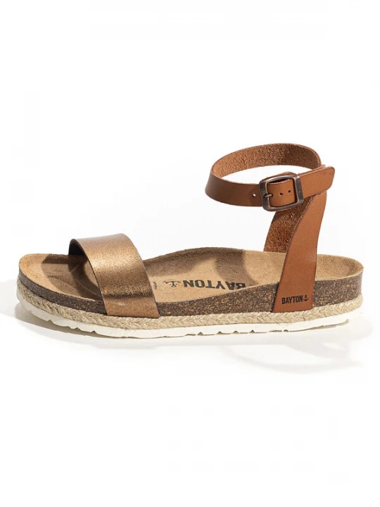 Foto van product Bayton Sandalen met riem 'Jovial' karamel / brons
