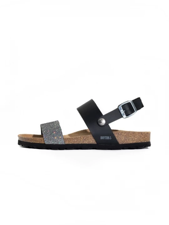 Foto van product Bayton Sandalen met riem 'Lilia' zwart / zilver