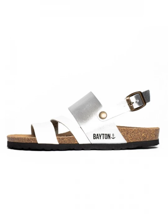 Foto van product Bayton Sandalen met riem 'Vitoria' zilver / wit