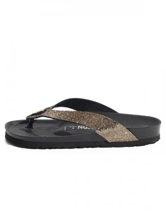 Foto van product Bayton Teenslipper brons / zwart