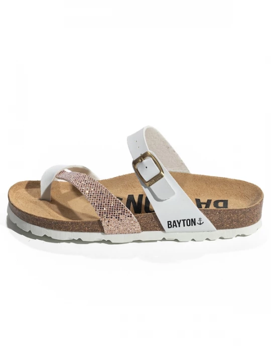 Foto van product Bayton Teenslipper 'Diane' goud / zwart / wit