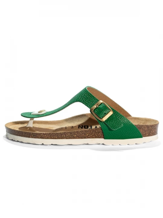 Foto van product Bayton Teenslipper 'Mercure' goud / groen / wit