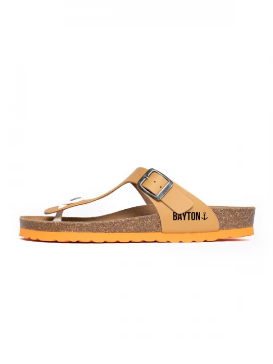 Foto van product Bayton Teenslipper 'Mercure' lichtbruin / zwart