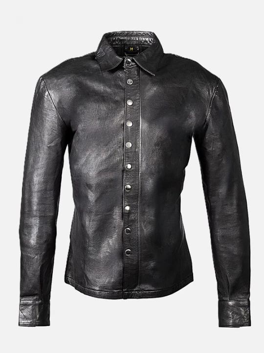 Foto van product Be Noble Overhemd 'Lederhemd - Lederjacke Orlando' zwart Be Noble