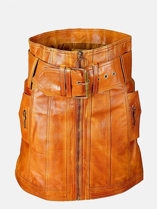 Foto van product Be Noble Rok 'Lederrock im A-Style Used Look' cognac Be Noble