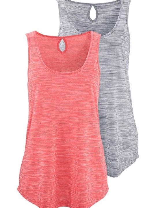 Foto van product BEACH TIME Top grijs / zalm roze