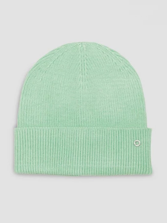Foto van product Beanie met omslagfunctie en logodetail s.Oliver groen