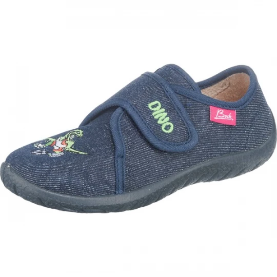 Foto van product BECK Huisschoenen 'Dino' navy / lichtgroen