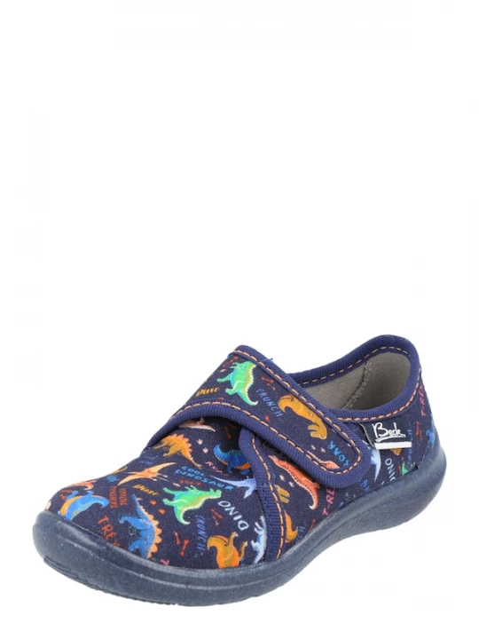 Foto van product BECK Huisschoenen 'Dinosaurier' blauw / oranje / zwart