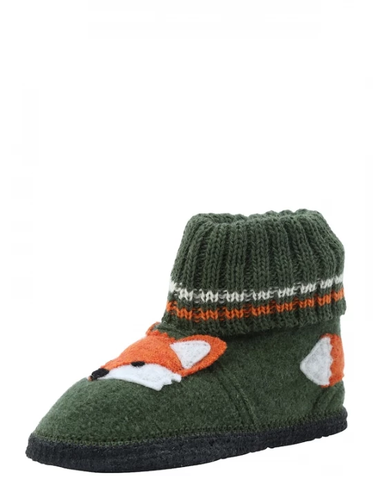 Foto van product BECK Huisschoenen 'Fuchs' kaki / oranje / zwart / wit