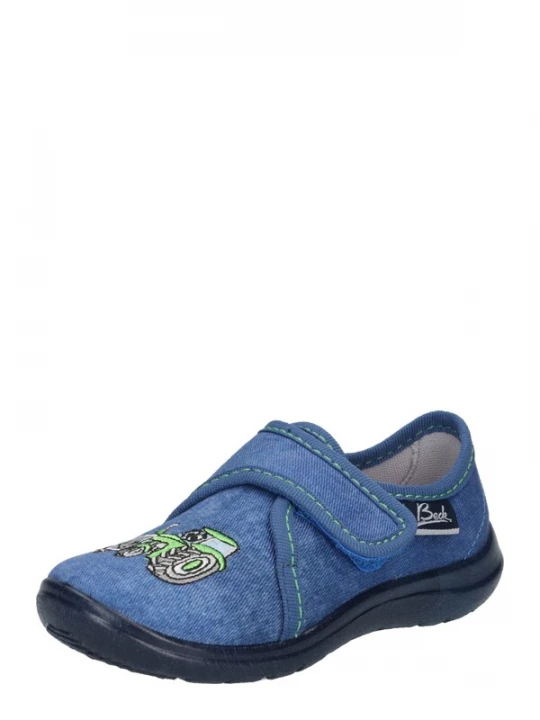 Foto van product BECK Huisschoenen 'Traktor' hemelsblauw / grijs / kiwi / zwart