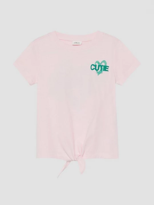 Foto van product Bedrukt overhemd met knoopdetail in een losse pasvorm s.Oliver roze