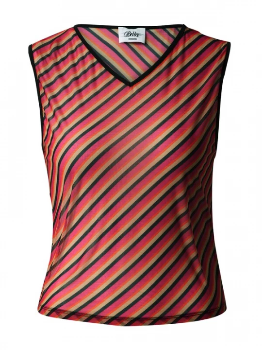 Foto van product Bella x ABOUT YOU Top 'Diana' sand / pink / vuurrood / zwart