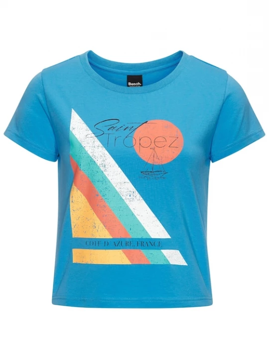Foto van product BENCH Shirt azuur / citroengeel / koraal / offwhite