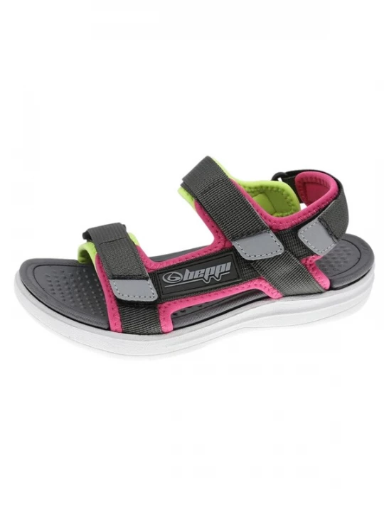 Foto van product Beppi Sandalen antraciet / lichtgroen / fuchsia