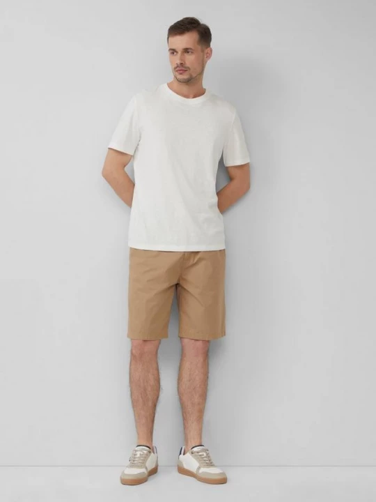Foto van product Bermuda in een relaxed fit met fijn motief en elastische band s.Oliver bruin