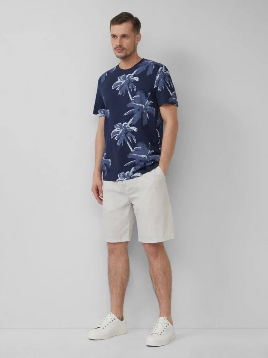 Foto van product Bermuda in een relaxed fit met fijn motief en elastische band s.Oliver crème