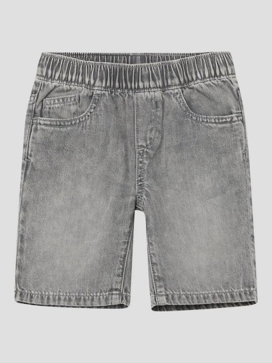 Foto van product Bermuda jeans - aantrekken / loose fit / halfhoog / wijde pijpen s.Oliver grijs
